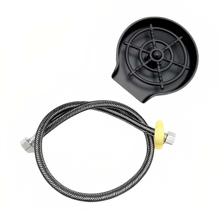 شطاف ومنظف الزجاج لحوض المطبخ - أسود